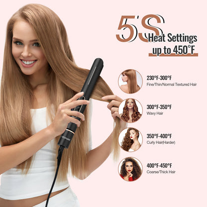 NEXPURE Professional 1" Flat Iron 2 in 1 Hair Straightener & Curling Iron Salon Styling Tool