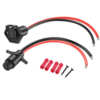 FUYGRCJ Trolling Motor Plug 12V 8 Gauge 2-Wire Quick Connector Kit Waterproof Trolling Motor Plug Male and Female Trolling Motor Socket for Marine Boats and Kayaks