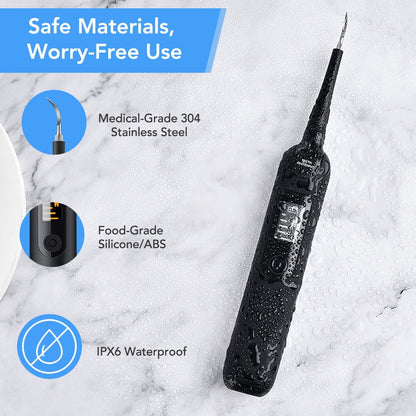 Ultrasonic Tooth Cleaner Electric Plaque Remover for Teeth with LED Display and Dentist Tool Kit