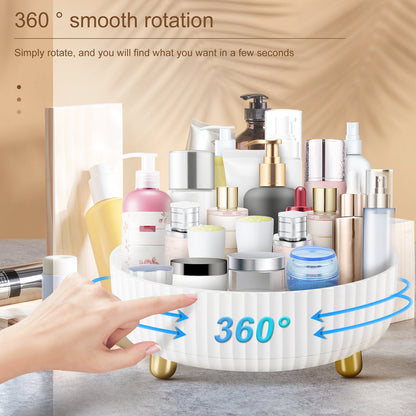 Wekvgz Makeup Perfume Organizer Large Capacity Lazy Susan Turntable Reusable 360 Rotating Condiment Holder Non-slip Lazy Susan Storage Organizer Round Rotating Spice Racks 22 X 22 X 7.5cm