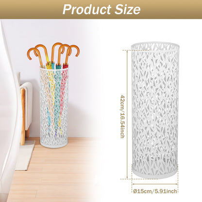 Umbrella Holder Metal Umbrella Stand Rack Freestanding Umbrella Stand Round Umbrella Holder Bin Waterproof Umbrella Storage Rack 16.5 x 6inch Indoor Walking Stick Holder