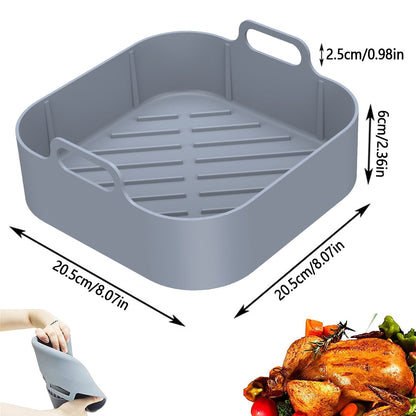 Xiyztok Reusable Silicone Air Fryer Liners with Handles, 2 Pack