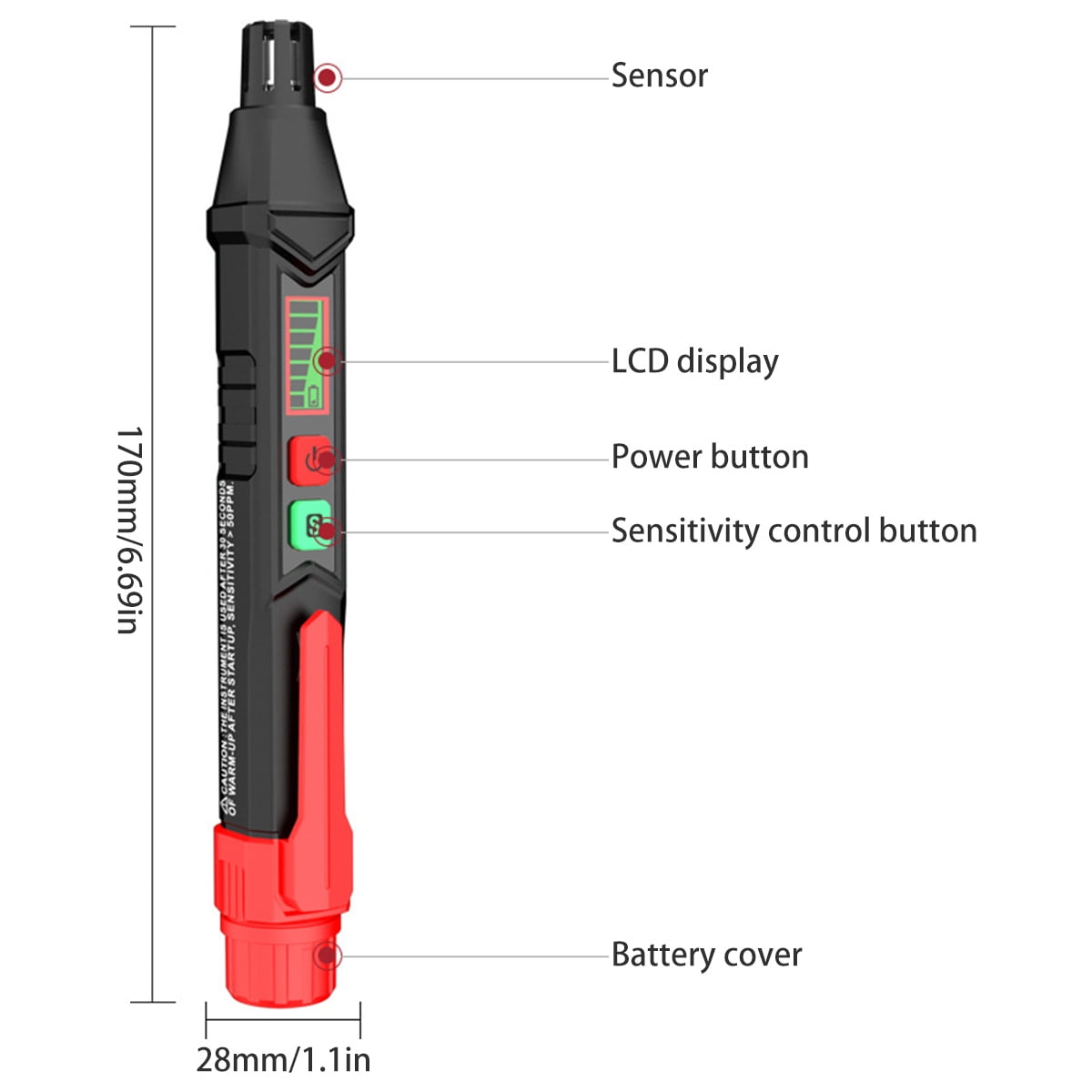 OKYMOTOR Gas Leak Detector Natural Gas Detector with Audible and Visual Alarm Portable Gas Sniffer for Home RV High Sensitivity Combustible Gas Detector for Locating Methane Propane