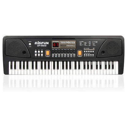 XTeduToys Keyboard Piano for Kids, 61 Keys Multifunction Electric Piano Keyboard Educational Instrument Toy for 3 4 5 6 7 8 9 10 11 12 Years Old Boys and Girls with Microphone (Black)