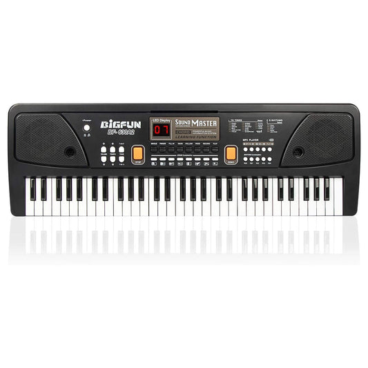 XTeduToys Keyboard Piano for Kids, 61 Keys Multifunction Electric Piano Keyboard Educational Instrument Toy for 3 4 5 6 7 8 9 10 11 12 Years Old Boys and Girls with Microphone (Black)