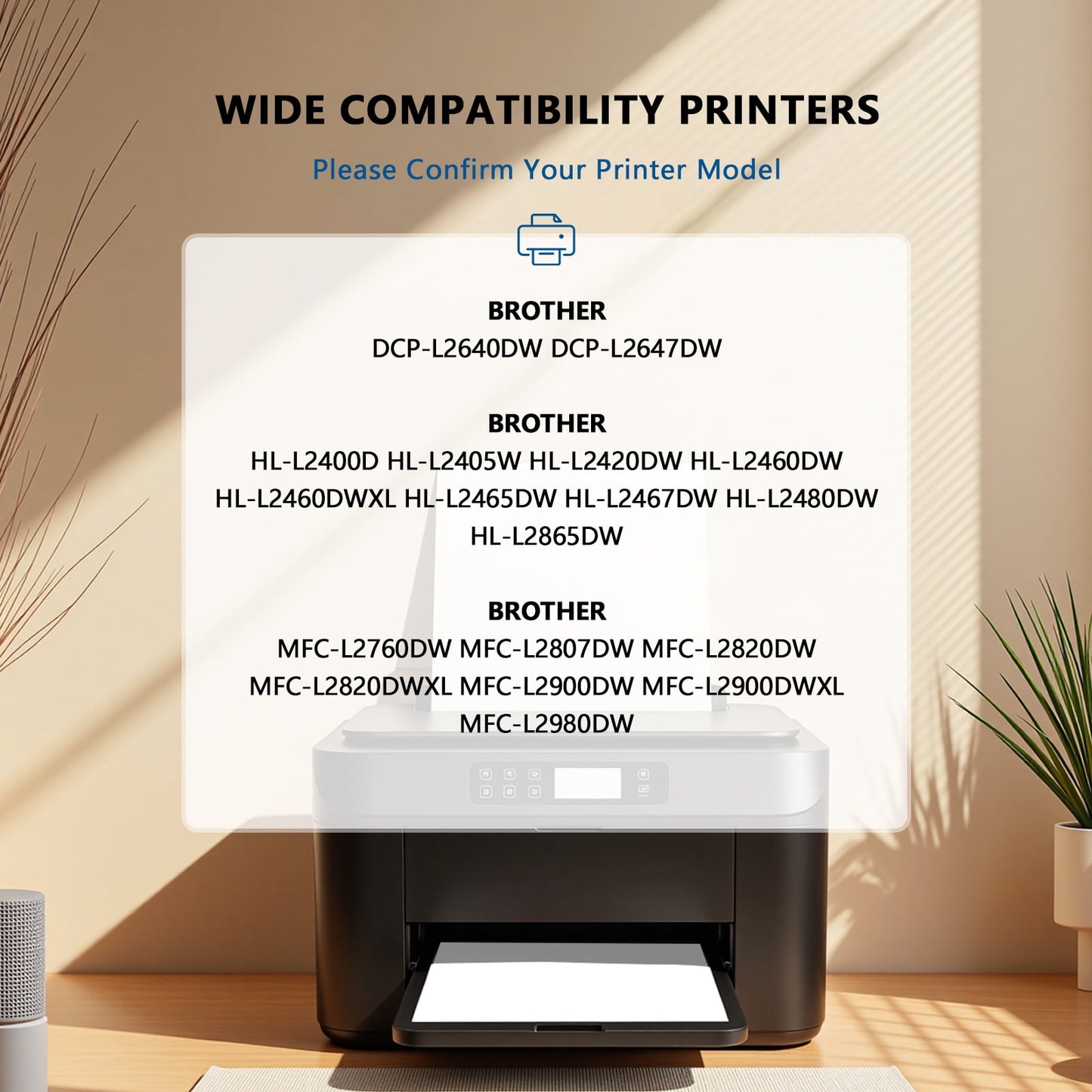 TN830XL TN830 Toner Cartridge for Brother TN830XL TN-830XL TN830 Toner Cartridge for Brother DCP-L2640DW HL-L2460DW HL-L2405W HL-L2400D HL-L2480DW MFC-L2820DW Printer (4 Black)