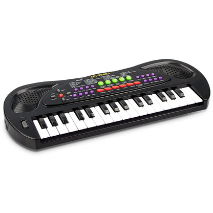 AIMEDYOU Kids Keyboard, 32 Keys Kids Piano Portable Electronic Musical Instrument Multi-Function Music Keyboard Piano for Kids Early Learning Educational Toy Birthday Xmas Day Gifts (Black)