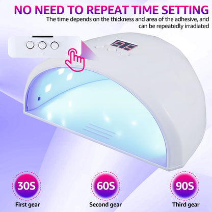 UV LED Nail Lamp Resin Curing Lamp Fast Curing Resin Light with 12 Beads Portable Resin Light with 3 Timer Setting Auto Sensing Nail Dryer Curing Lamp for Curing Jewelry Making DIY Craft