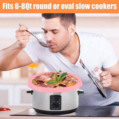 Qenwkxz Silicone Slow Cooker Liners Slow Cooker Divider Leakproof Hear-Resistant Slow Cooker Insert Liner Dishwasher Safe Slow