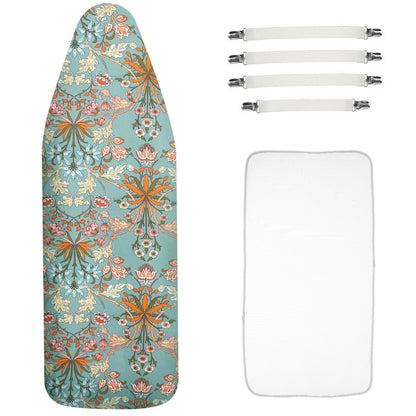 Ironing Board Cover and Pad 57.8×18.8in Ironing Board Cover with Elastic Edges Scorch Resistant Ironing Board Cover Set with Ironing Mat 4 Fasteners Printed Pattern Easy to Install for Dorm Home