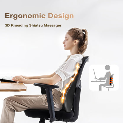 Ikristin Shiatsu Back Massager with Heat, 3D Deep Tissue Kneading Massage Pillow for Neck, Head, Best Gifts