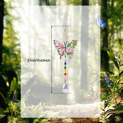 Lzvxtym 6Pcs Diamond Picture Wind Chimes Kit DIY Hummingbird/Butterfly Diamond Painting Art Pendant Double Side