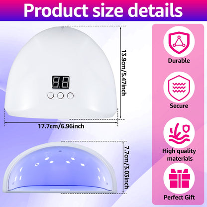 UV LED Nail Lamp Resin Curing Lamp Fast Curing Resin Light with 12 Beads Portable Resin Light with 3 Timer Setting Auto Sensing Nail Dryer Curing Lamp for Curing Jewelry Making DIY Craft