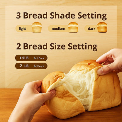 VAVSEA Bread Maker, 2LB Automatic Bread Machine with Gluten-Free, Dough, Cake Setting, Nonstick Ceramic Pan for Homemade Bread, Green
