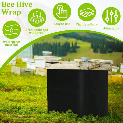 Winter Bee Hive Wrap 600D Oxford Beehive Wrap Adjustable Bee Hive Insulation Wrap Waterproof Beehive Winter Cover Windproof Bee Cozy Hive Wrap for Most Bee Hive