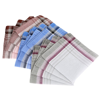 12Pcs Handkerchiefs for Men,Evjurcn Soft 100% Cotton Pocket Square,Men's Handkerchiefs Gift Set Multicolor Plaid Hankies Great Father's Day Gift Idea, Fashion and Classic