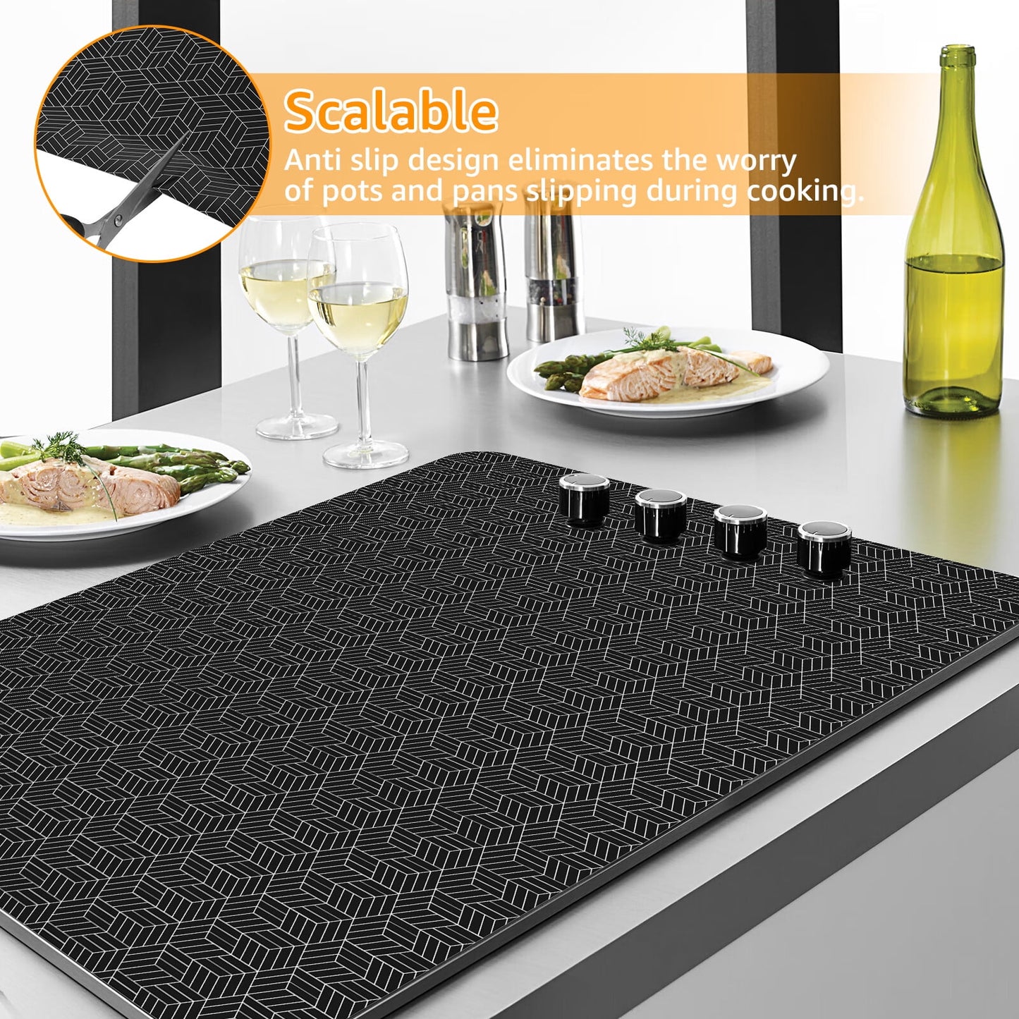 Jetcloudlive Large Induction Cooktop Protector Mat 20.5x30.8 inElectric Stove Burner Covers Antiscratch as Glass Top Stove Cover or Electric Stove Top