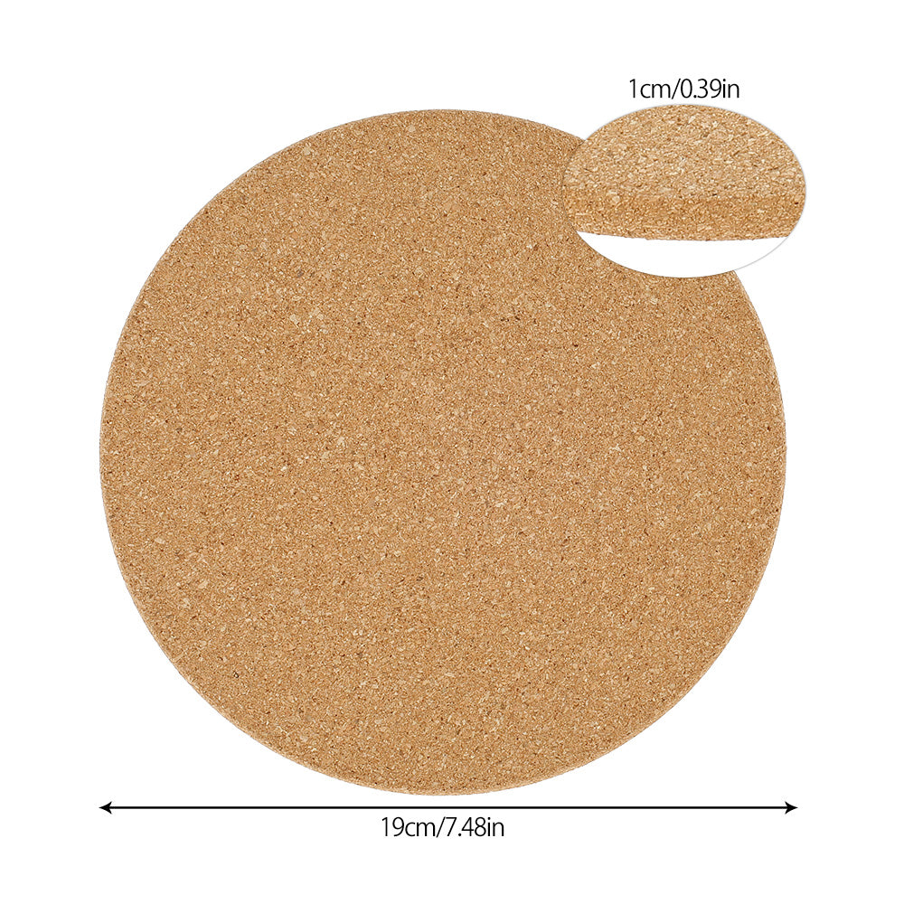 Pluokvzr 3-Pack Cork Trivet Set Round Corkboard Placemats Kitchen Hot Pads for Hot Pots Pans and Kettles 7.5 x 7.5 x 0.4 Inches