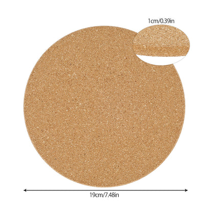 Pluokvzr 3-Pack Cork Trivet Set Round Corkboard Placemats Kitchen Hot Pads for Hot Pots Pans and Kettles 7.5 x 7.5 x 0.4 Inches