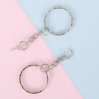 100Pcs Keychain Rings Split Key Ring with Chain for Resin 25mm Silver Key Chain Rings with 100Pcs Jump Rings & 100Pcs Screw Eye Pins Metal Split Keychain Ring for Organizing Keys Jewelry Making Crafts