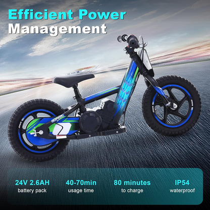 TUIBOKA Lightweight Electric Dirt Bike for Kids,170W Racing Grade Electric Motorcycle, Detachable Battery, 12Inch Off Road Tires, Red