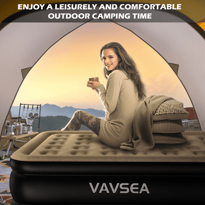 VAVSEA Queen Cordless Air Mattress, 18" Blow up Mattresses with Built in Pump for Camping, Travel, Guests, 660lb Max