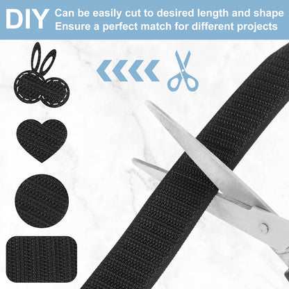 Xiyztok 2PCS Fastener Roll Strip 1Inch×32.8FT Nylon Hook and Loop Tape Velcro Straps Self-Adhesive Heavy Duty Strips Fastener Reusable Sticky Fastening Cable Ties Multi-Purpose for Home Car Clothing