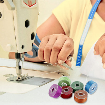 Tcwhniev 36 Pcs/Set Bobbins and Sewing Thread with Case and Soft Measuring Tapes, Basic Sewing Supplies Kit for Beginner Daily Use, Fit for Brother Babylock, Janome, Elna, Singer (Assorted Colors)