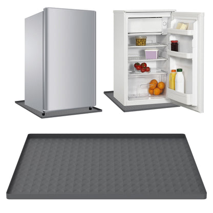 FUYGRCJ Mini Fridge Silicone Mat with 0.8 Inch Raised Edges 23.6脳23.6 Inch Under Refrigerator Mat Soft Under Refrigerator Floor Protector Washable Under Washing Machine Mat