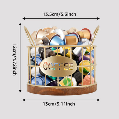 Txkrhwa 2PCS Coffee Pod Holder, K Cup Holder and Coffee Pod Storage Basket, Metal Coffee Pod Organizer