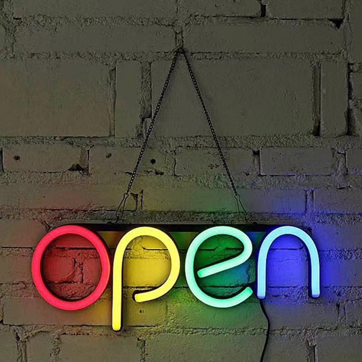 Kyoffiie Open Neon Sign LED Neon Signs Night Light Ultra Bright Colorful Lighted Sign O Business Neon Light Sign Decorative Illuminated Letter Lights for Window Bar Pub Hotel Coffee Shop