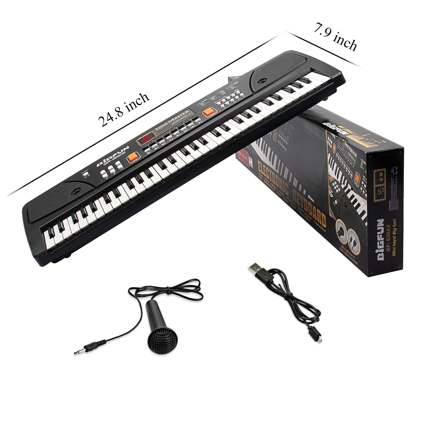 XTeduToys Keyboard Piano for Kids, 61 Keys Multifunction Electric Piano Keyboard Educational Instrument Toy for 3 4 5 6 7 8 9 10 11 12 Years Old Boys and Girls with Microphone (Black)