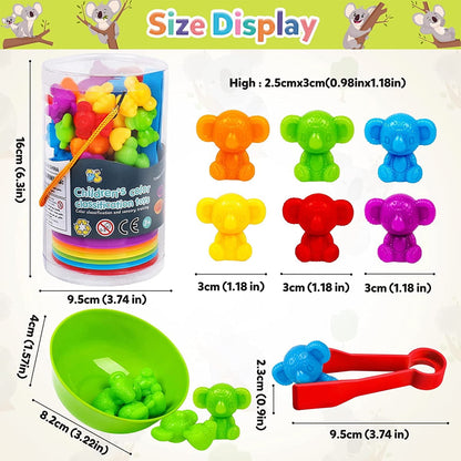 Qenwkxz 56pcs Educational Toys for Toddlers Age 12 months 1 2 3 4 Years Old Girls Boys,indoor Baby Learning Toys Counting Bears with Matching Sorting Cups,birthday Gift Classification toys
