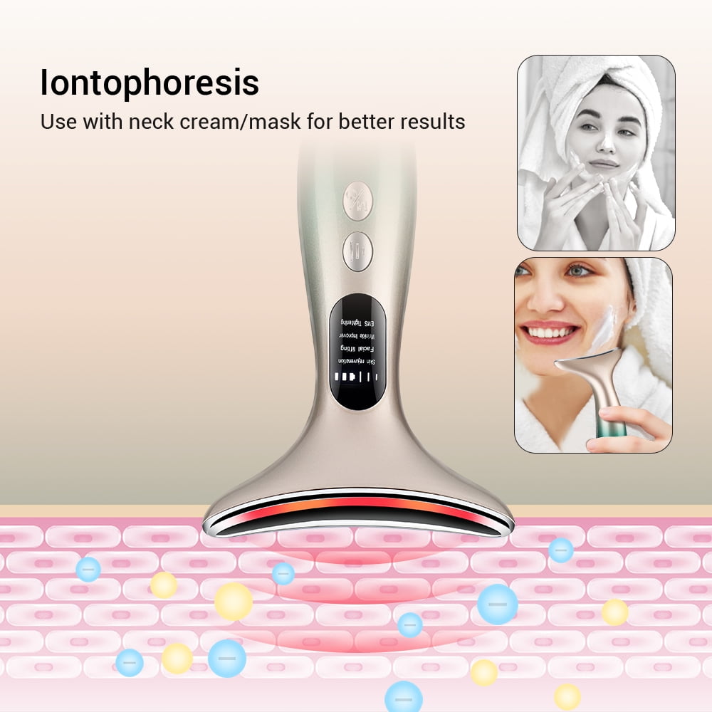 Facial Neck Massager for Skin Care Electric Face Neck Lifting Massager with 45â Heat & 3 Massage Modes for Facial Massager