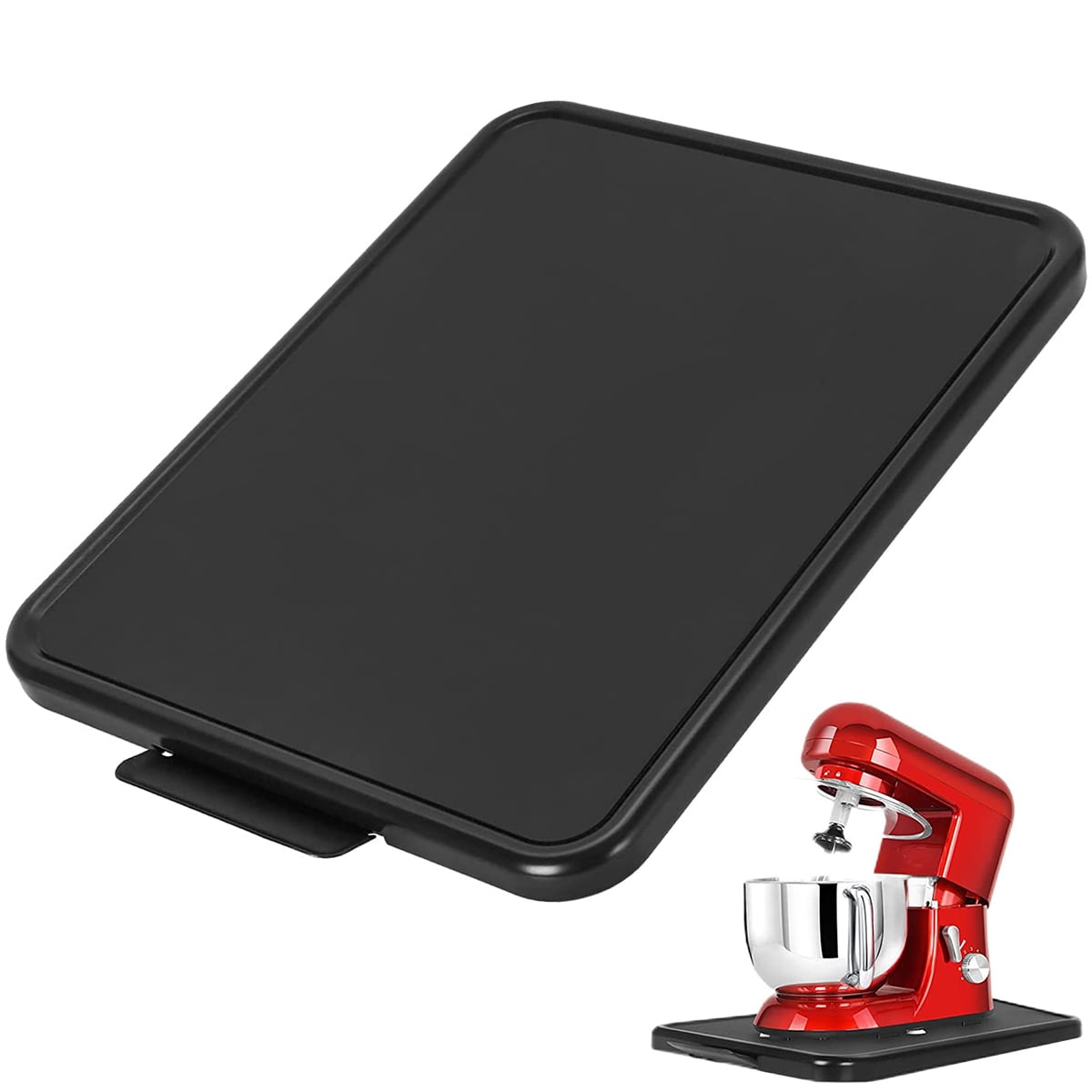 Kitchen Appliance Sliding Tray with Smooth Wheels 16.14×11.81×0.8in Sturdy Under Cabinet Appliance Rolling Tray Non-slip Countertop Moving Slider Heavy Duty Sliding Coffee Tray for Home Toasters