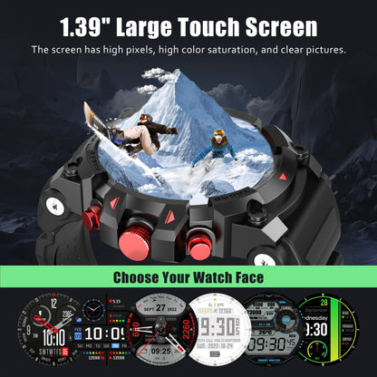 GPS Smart Watch , AUOSHI Outdoor Watch for Man, Fitness Tracker Sleep Monitor Bluetooth Calling, 50+Sport Modes,1.39" Touch Screen Display, IP67 Waterproof