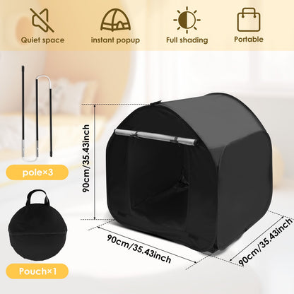 Sensory Tent for Kids Pop Up Tent Calm Corner for Children to Play and Relax Sensory Corner Blackout Sensory Play Tent 35.4×35.4×35.4 Inch Blackout Tent with Storage Bag for Autistic Children
