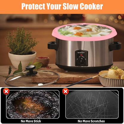 Qenwkxz Silicone Slow Cooker Liners Slow Cooker Divider Leakproof Hear-Resistant Slow Cooker Insert Liner Dishwasher Safe Slow
