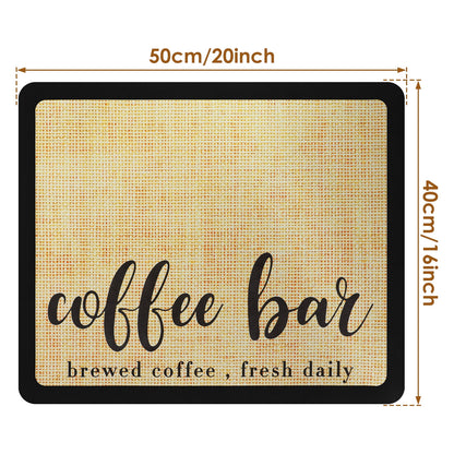 NYIDPSZ Coffee Mat Hide Stains Rubber Backed Coffee Bar Countertop Mat Waterproof Placemat Kitchen Counter Coffee Bar Accessories