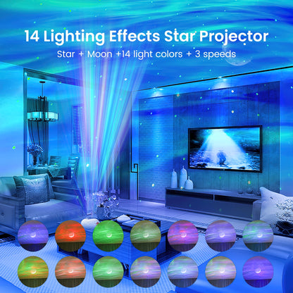 VAVSEA 4-in-1 Star Projector, Galaxy Projector with 2 modes & 5 White Noise, Timer and Remote, Room Decor for Kids & Adults, Romantic Gift for Valentine's Day