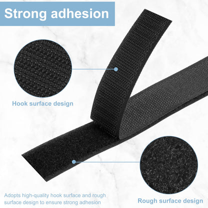 Wekvgz Fastener Roll Strip 1inch×32.8ft - Nylon Hook and Loop Tape Self-Adhesive Heavy Duty Strips Fastener for Home Car Clothing