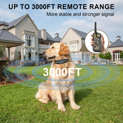Dog Shock Collar - AUOSHI 3000FT Dog Training Collar with Remote Control IP67 Waterproof with 4 Training Modes, Rechargeable E-Collar for Large Medium Small Dog