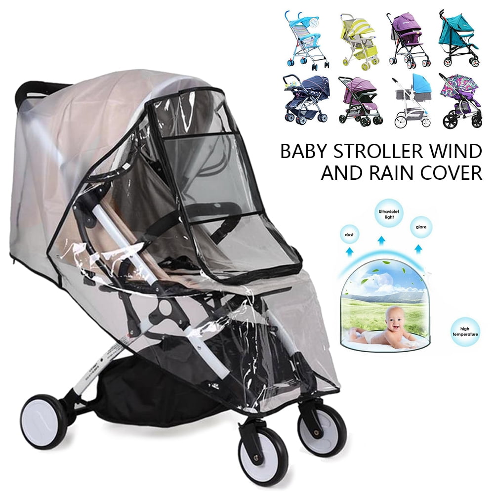 Qenwkxz Universal Stroller Raincover Rain Cover for Pushchair Buggy Pram Baby Travel Weather Shield