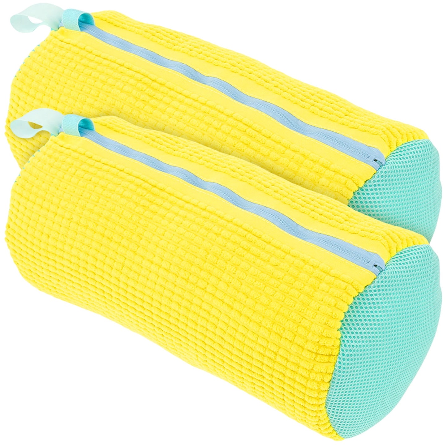 Pluokvzr 2Pcs Shoe Laundry Bags,Shoe Washing Bags,Shoe Washing Machine Bag for Sneaker Gym Shoes,with Zipper,Yellow,15.21" x 7.41"