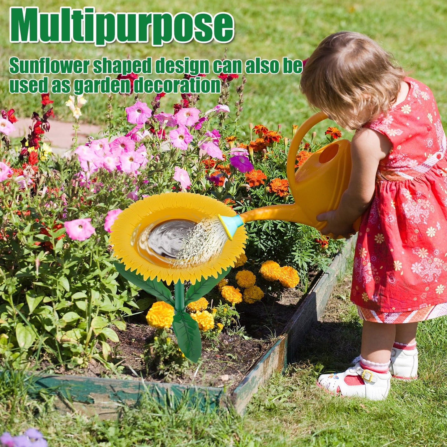 NewSoul Sunflower Standing Bird Feeder Outdoor,Bird Bath Feeders Bowl,Flower Shape Bird Feeding Tray,Gifts for Bird Lovers