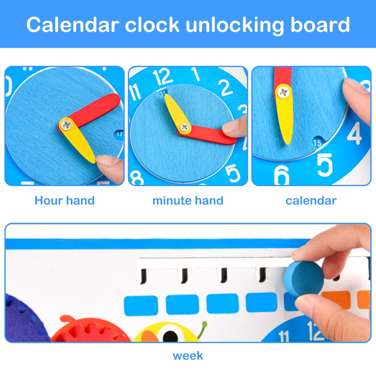 Hvxrjkn Toddler Montessori Busy Board Wooden Sensory Board Toy Portable Locks Latches Board Children Learning Activities Board Toy Kids Baby Early Educational Toy for Preschool Boys Girls