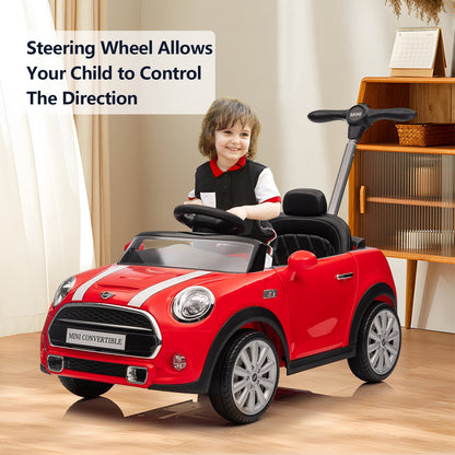 Kids Push Car,Ride On Car,BMW Mini Licensed Toddler Push Car Toy with Adjustable Push Rod, Horn Music, Seat Belt,Silent Wheels - Ideal Stroller Substitute for Kids 1-6 Years Visit the Voupou Store