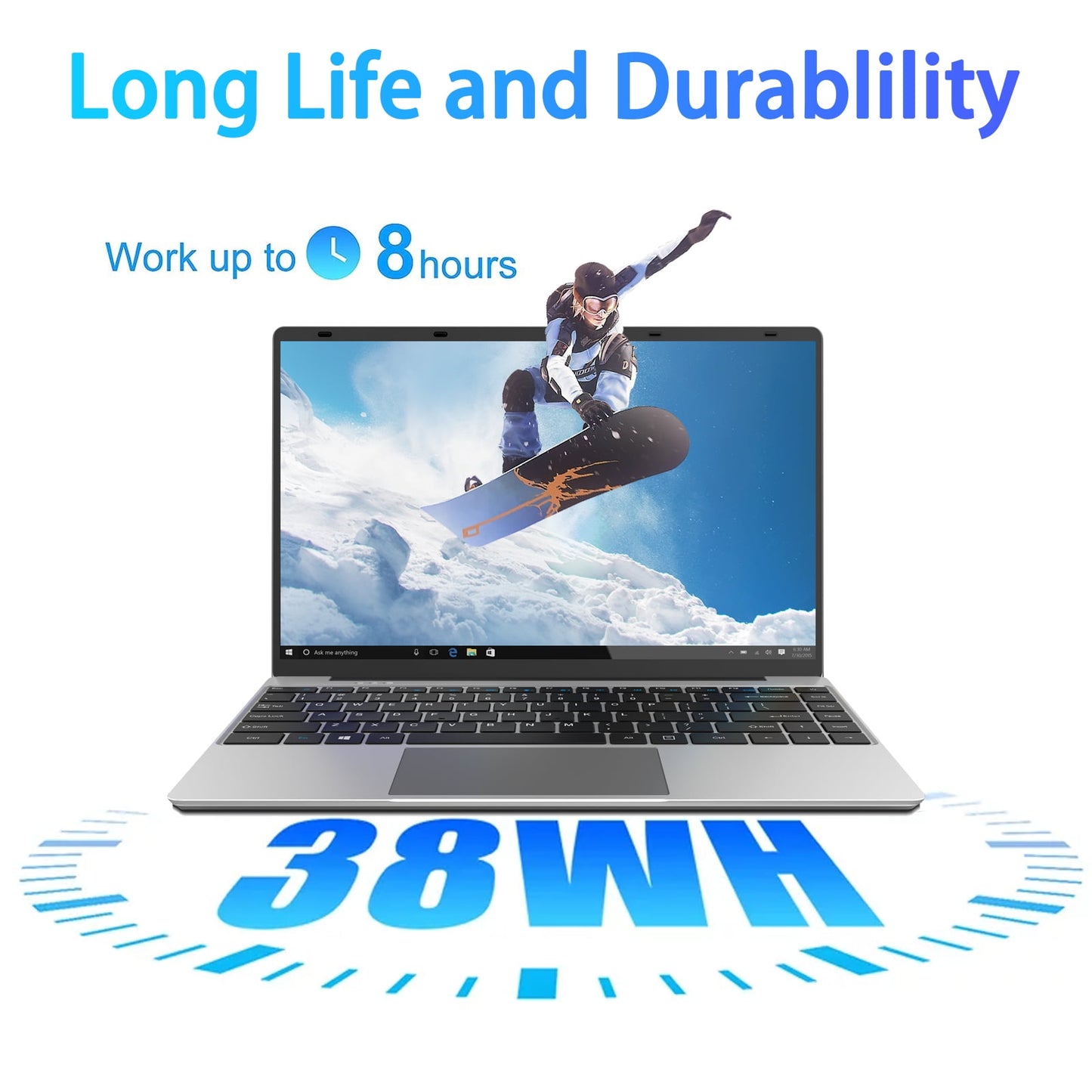 Temlicolo 14.1" Laptop, Intel Celeron N4020C, 8GB RAM PC, 256GB SSD, Windows 11 Pro, Webcam, Full HD 1920x1080 Laptops