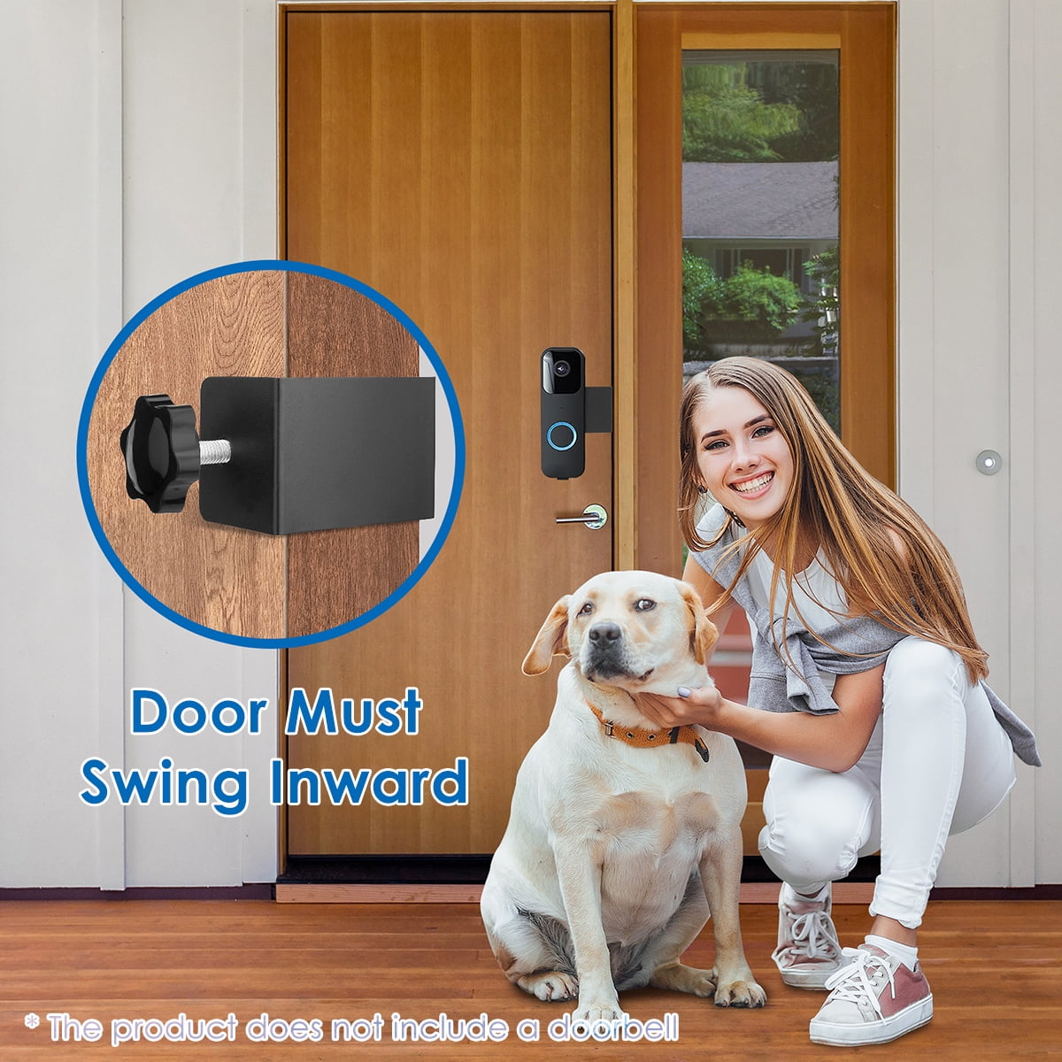 Tcwhniev Anti-Theft Doorbell Mount Compatible with Blink Video Doorbell Mount Doorbell Camera Mount Punch Free Doorbell Mounting Bracket Not Block Doorbell Sensor No-Drill Video Doorbell Mount,Black