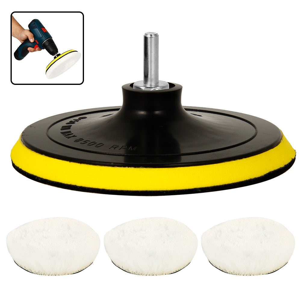 Tcwhniev 5Pcs/set 6inch Polisher/Buffer Soft Wool Bonnet Pad Woolen Polish Buffing Waxing Pads with M14 Drill Adapter,Polishing Bonnets for Car Polisher Polishing and Buffing